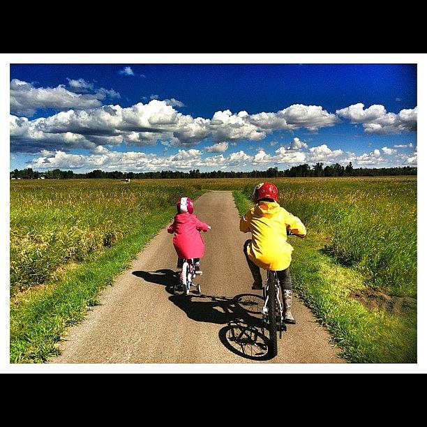 Nature Photograph - #cloudporn #kids #biking #sky #nature by Ange Exile DuParadis