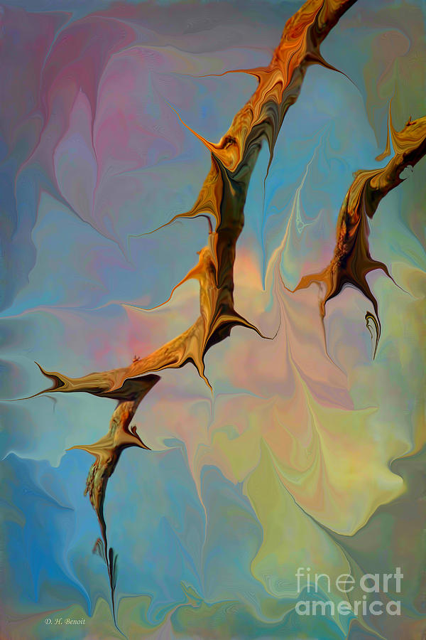 Nature Digital Art - Clouds and Branches of Life by Deborah Benoit