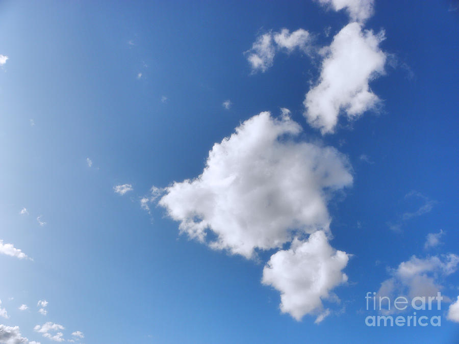 Summer Photograph - Clouds on blue sky by Pixel Chimp