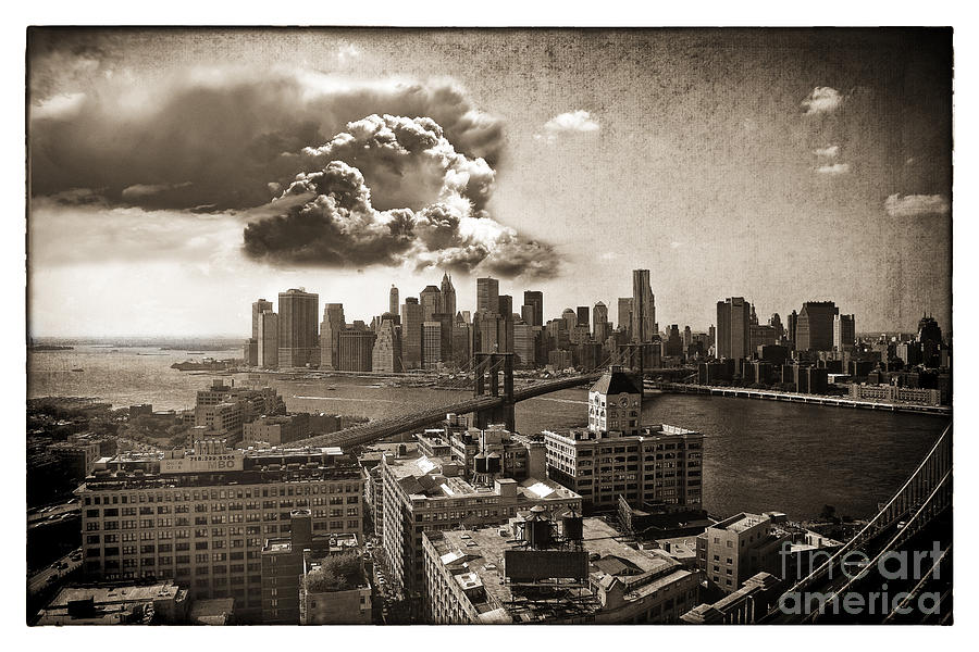 Brooklyn Bridge Photograph - Clouds Over Manhattan by Madeline Ellis