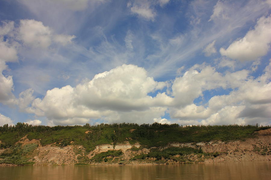 Clouds over the North Saskatchewan River Photograph by Jim Sauchyn