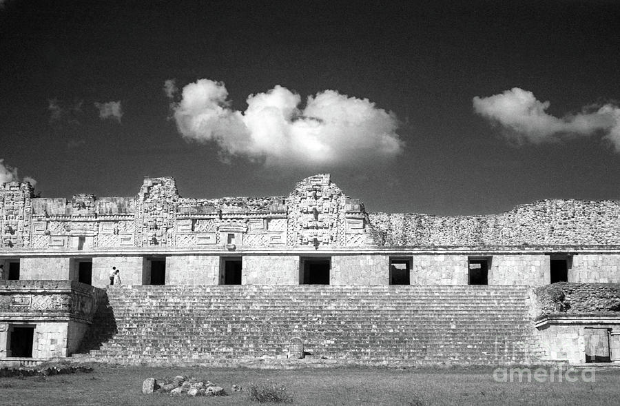 CLOUDS OVER THE NUNNERY Uxmal Yucatan Mexico Photograph by John  Mitchell
