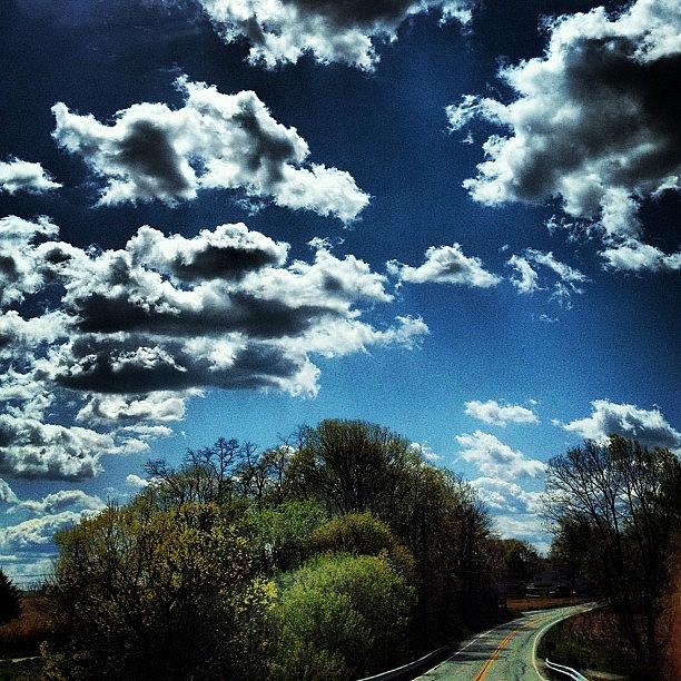 Spring Photograph - #clouds #sky #road #spring #sunshine by Jamie Simpson