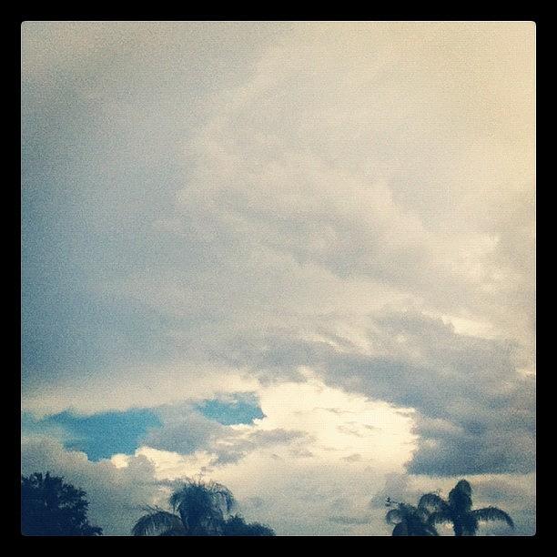Summer Photograph - #clouds #summer #sky #white #blue #rain by Emma Murray