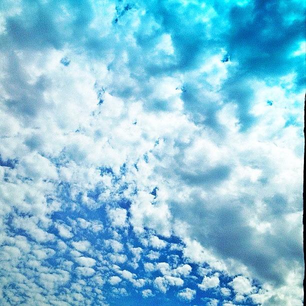 Nature Photograph - Cloudy blue sky by Isabel Poulin