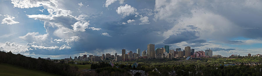 Cloudy Panorama Edmonton Photograph by David Kleinsasser
