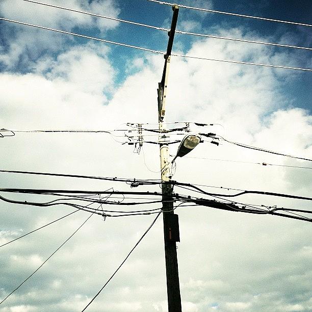 Insta Photograph - Cloudy Power Line. Chicago by Jonathan  Herrera