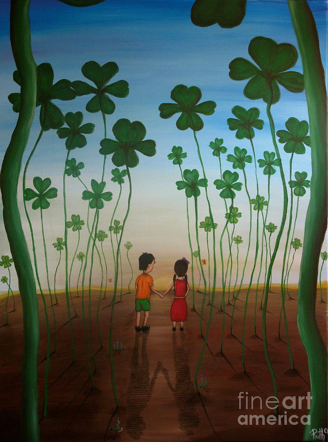 Clovers Painting - Clover Field by Ruth Oosterman