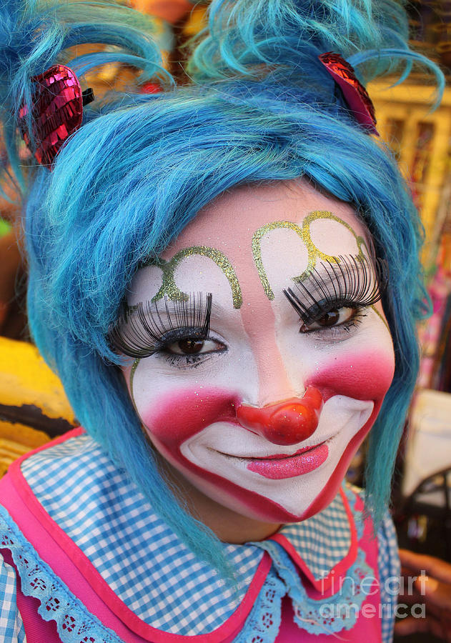 Clown With Blue Hair Photograph by Rick Wolfryd | Fine Art America
