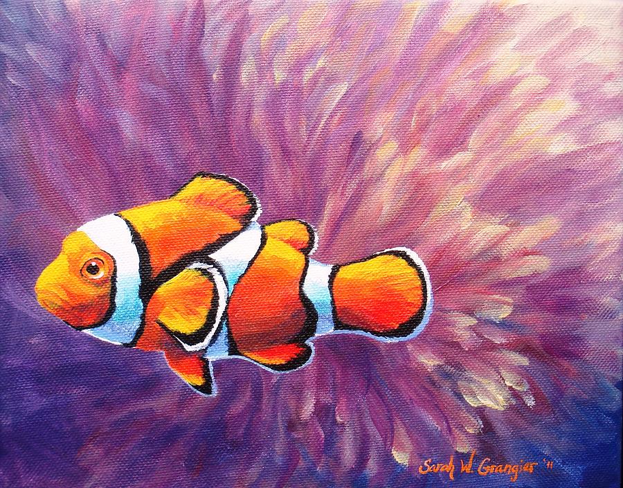 Ocean Painting - Clownfish by Sarah Grangier