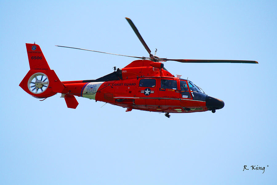 Helicopter Photograph - Coast Guard Chopper by Roena King
