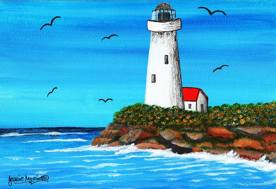 Coastal Lighthouse 4467 Painting by Jessie Meier - Fine Art America