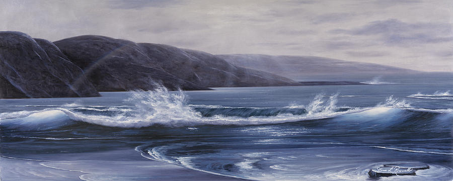 Coastal Waters Panoramic View Painting by Diane Romanello