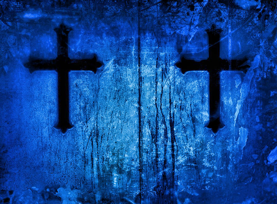 Cobalt Blue Cross Duo Photograph by Tony Grider