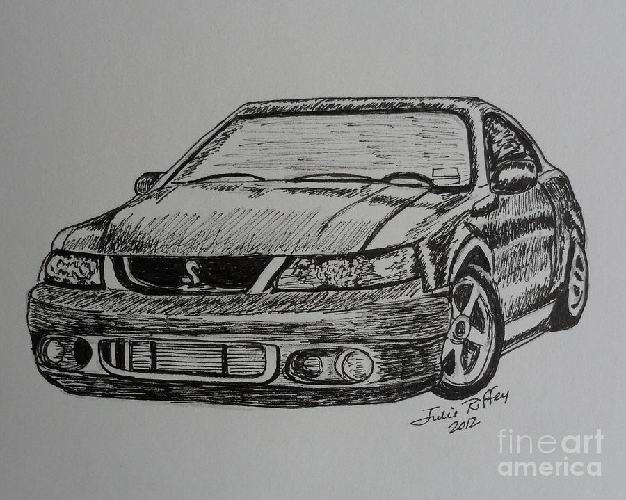 Cobra Mustang 2003 Drawing by Julie Brugh Riffey