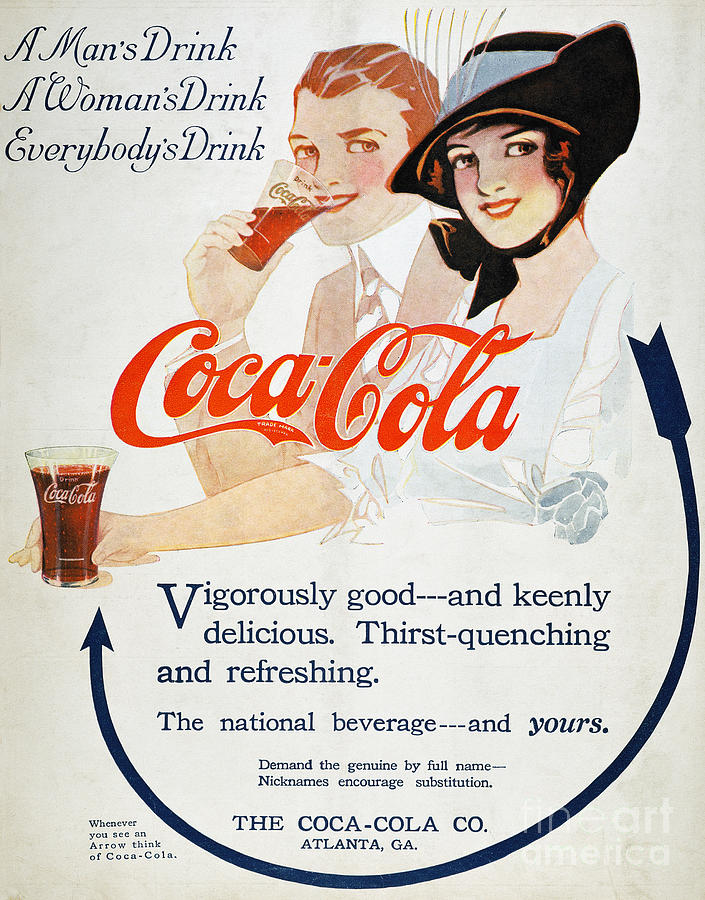 Vintage Coca-cola Ad, 1914 Drawing by Granger
