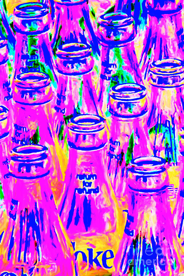 Coca-Cola Coke Bottles - Return For Refund - Painterly - Violet Photograph by Wingsdomain Art and Photography