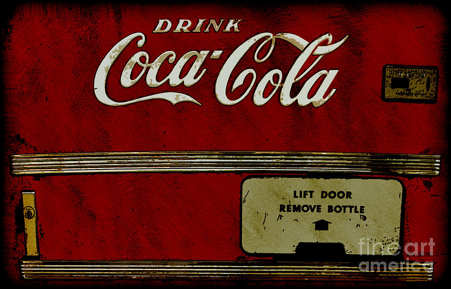 Coca Cola Vending Machine Drawing by Anne Kitzman
