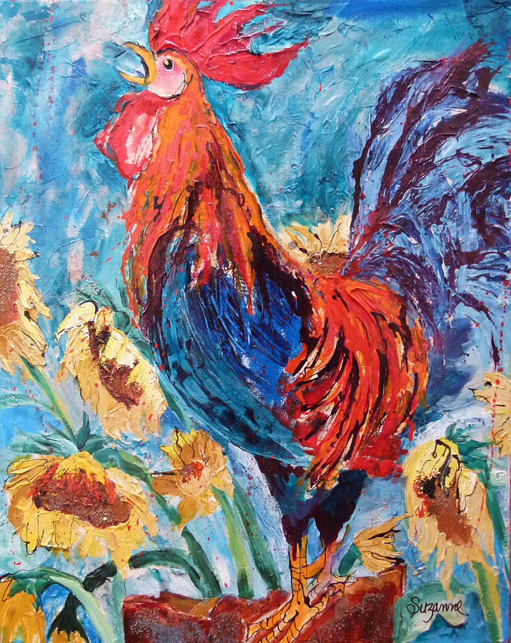 Chicken Painting - Cockadoodledoo by Suzanne Willis
