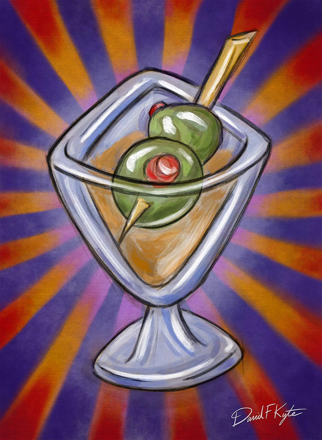 Cocktail with Olives  Digital Art by David Kyte