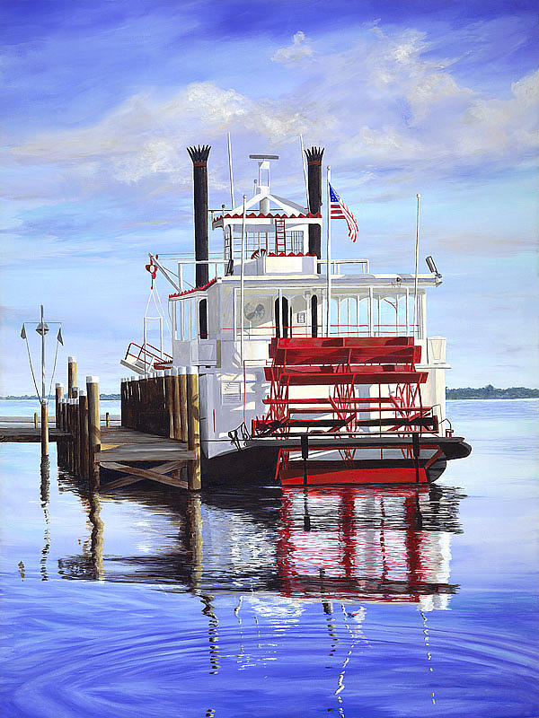Cocoa Belle at dock Painting by AnnaJo Vahle