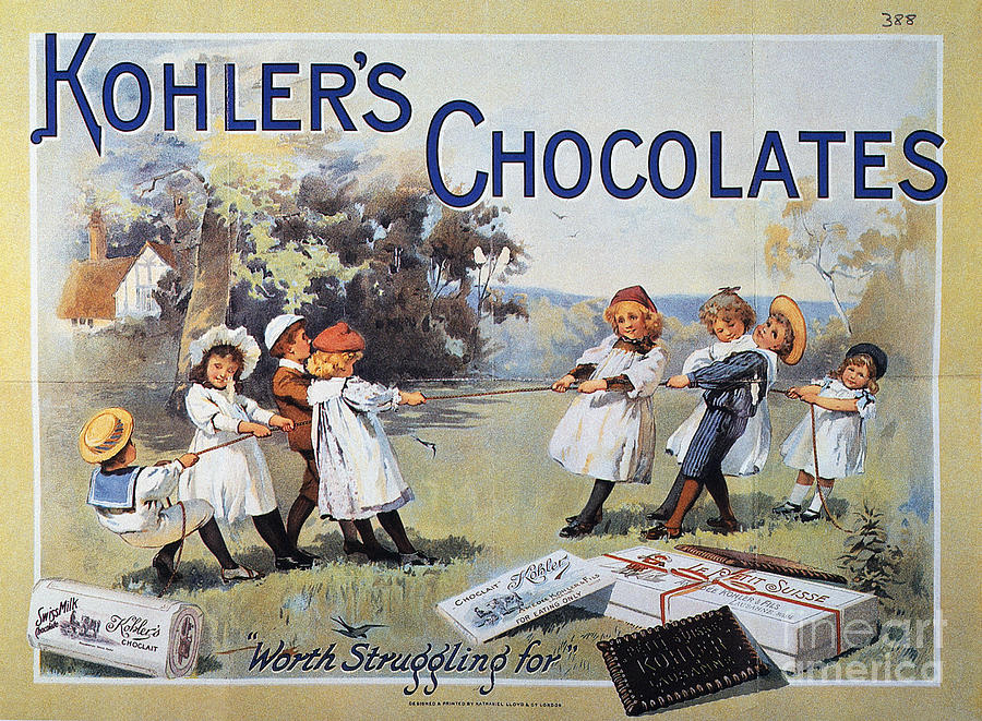 Cocoa Chocolate Ad, 1900 Drawing by Granger