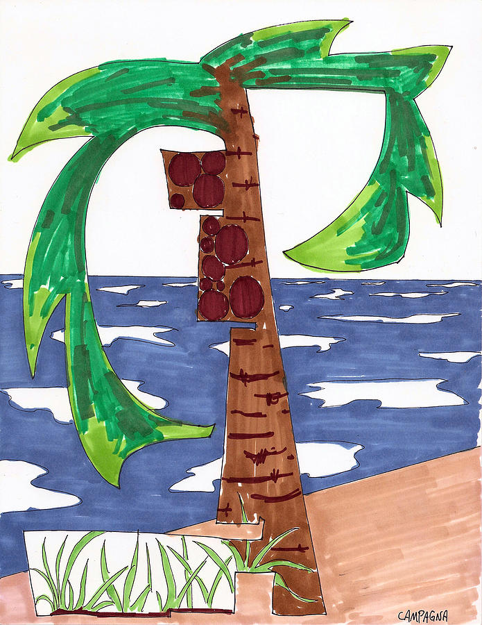 Coconut Tree Painting by Teddy Campagna
