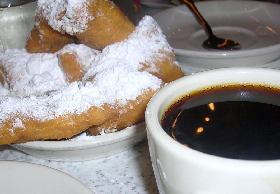 Coffee Photograph - Coffee and Beignets French Quarter New Orleans by Nancy Mitchell