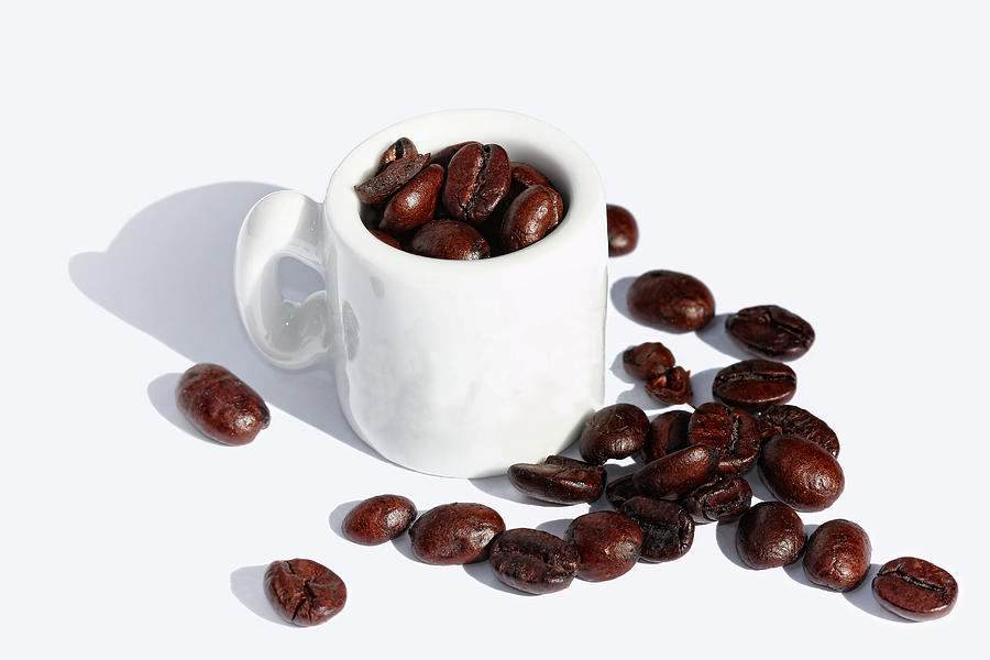 Coffee Cups With Coffee Beans Coffee Cups With Coffee Beans