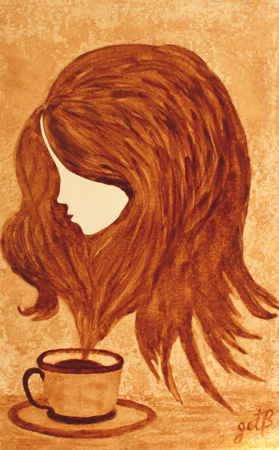 Coffee Break coffee painting Painting by Georgeta  Blanaru