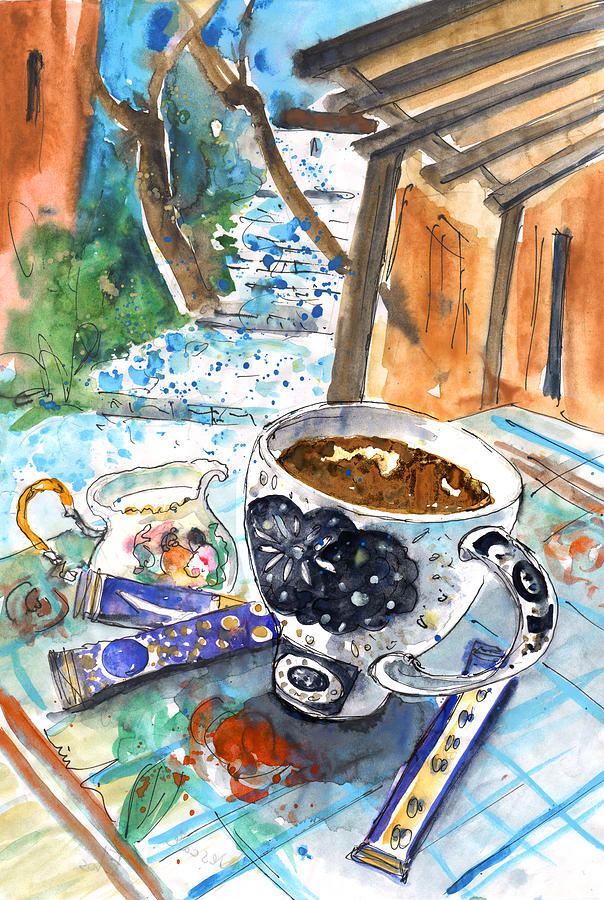 Coffee Break in Elos in Crete Painting by Miki De Goodaboom