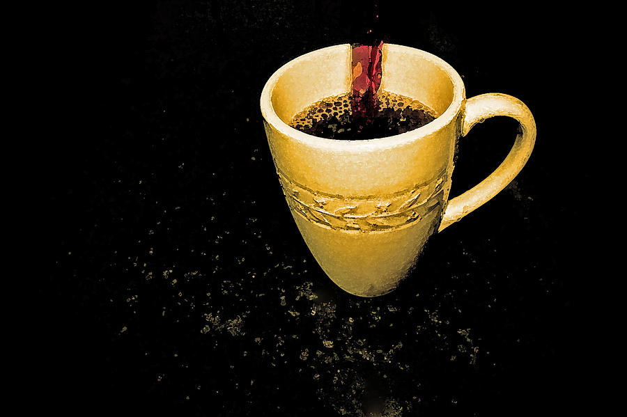 Coffee Photograph - Coffee In The Big Yellow Cup by Barbara Dean