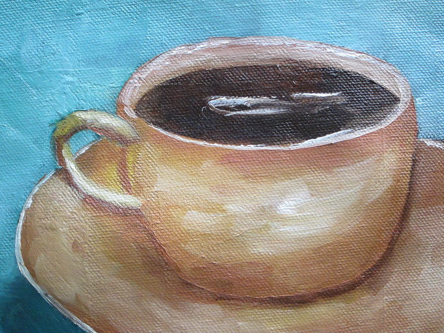 Coffee Painting - Coffee in brown cup by Patricia Cleasby