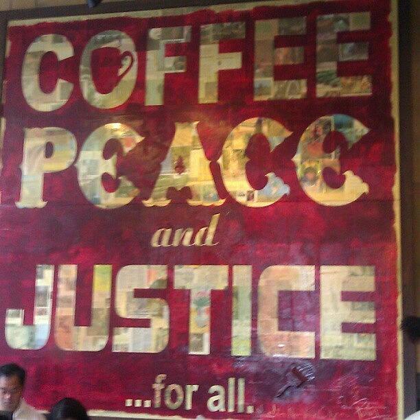 Coffee Photograph - #coffee #peace #justice #art #newspaper by Sacred Urban