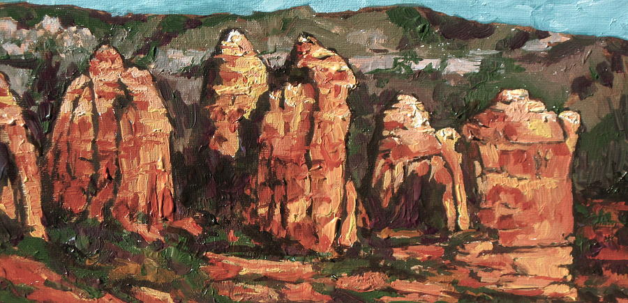 Coffee Pot Rock Painting by Sandy Tracey