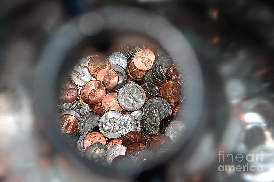 Coins In A Bottle Photograph by Susan Stevenson