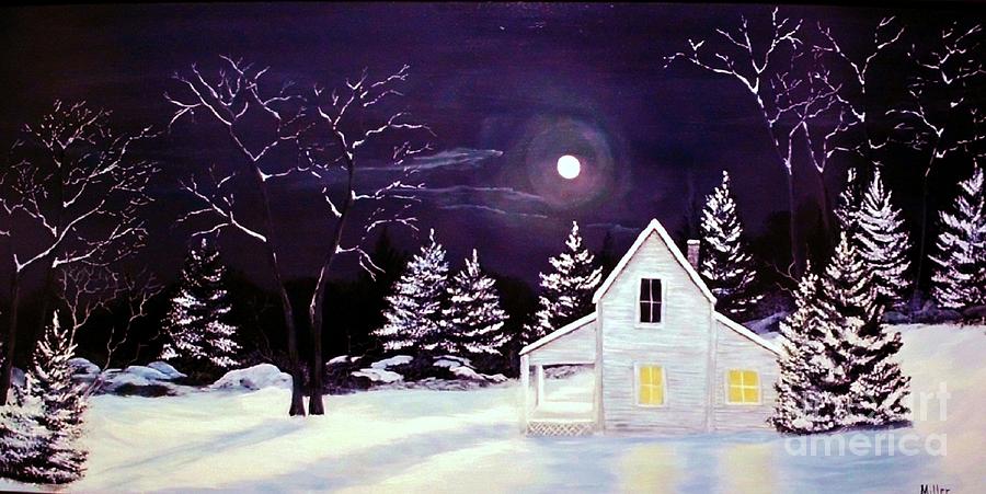 Cold Moonlight Painting by Peggy Miller