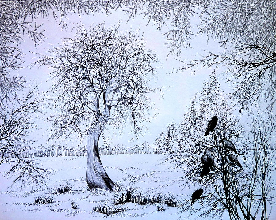 Cold Morning Drawing by Anna  Duyunova