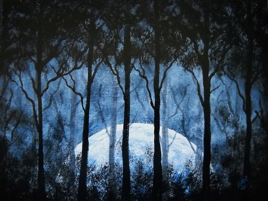 Cold Morning Moon Painting by Edwin Alverio