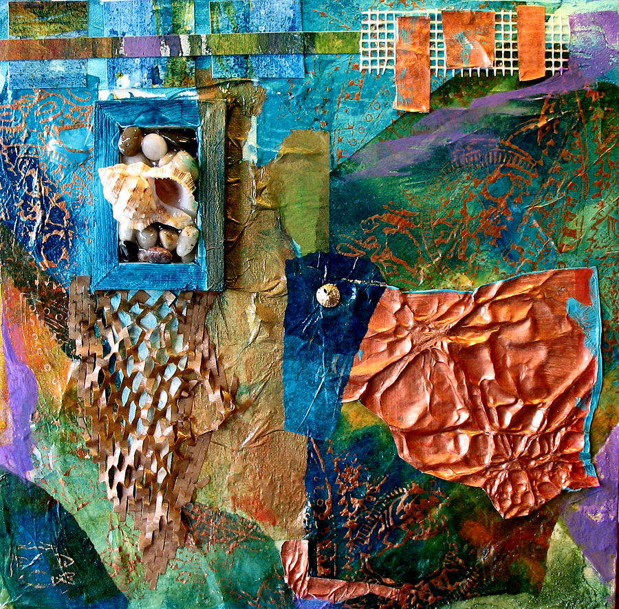  Collage  Abstract  4 Painting by Yvonne Feavearyear