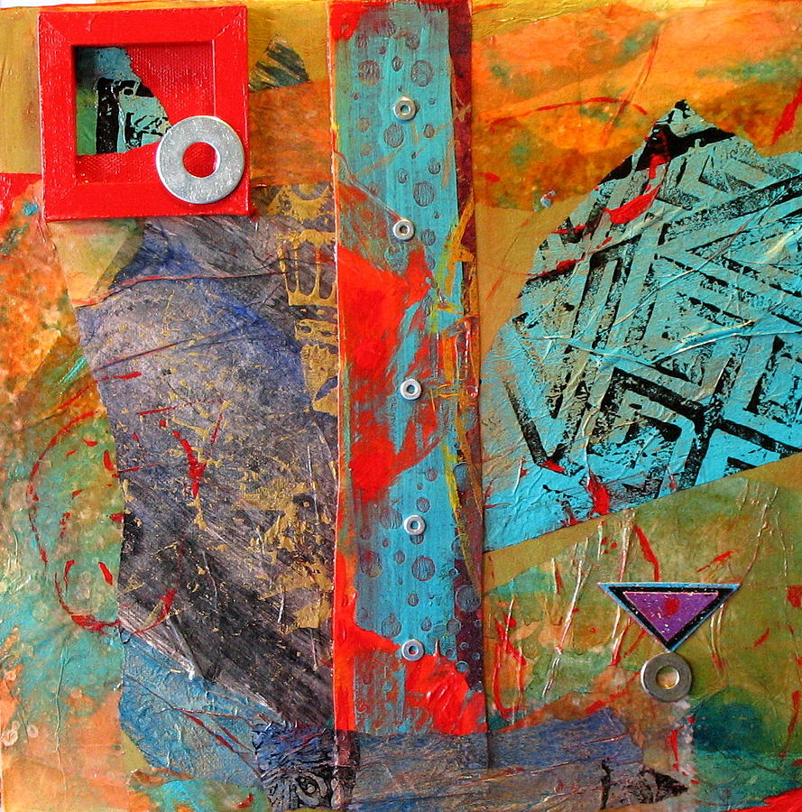  Collage  Abstract  5 Painting by Yvonne Feavearyear