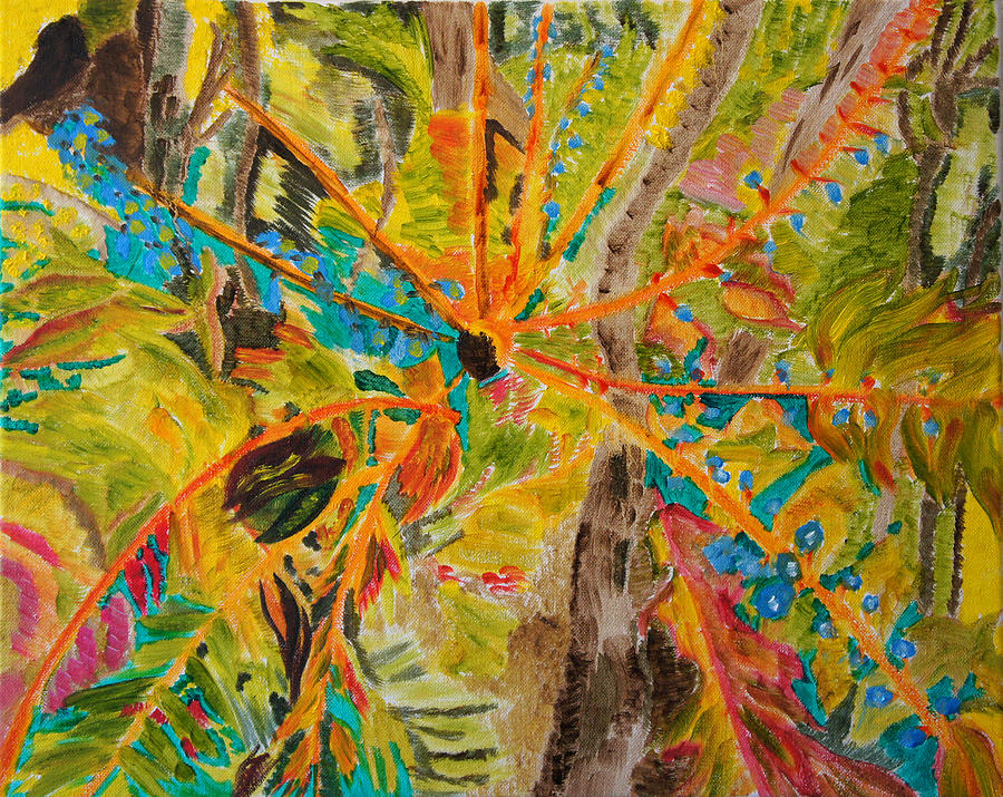 Collage Of Leaves Painting by Meryl Goudey