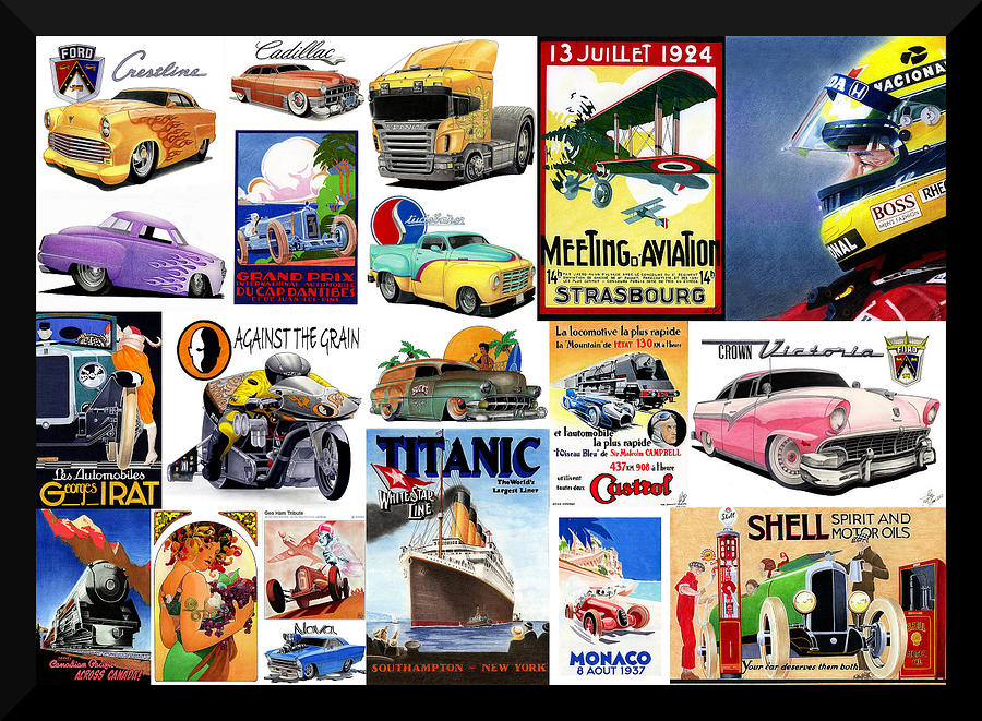 Transportation Mixed Media - Collage of Toons 2 by Lyle Brown