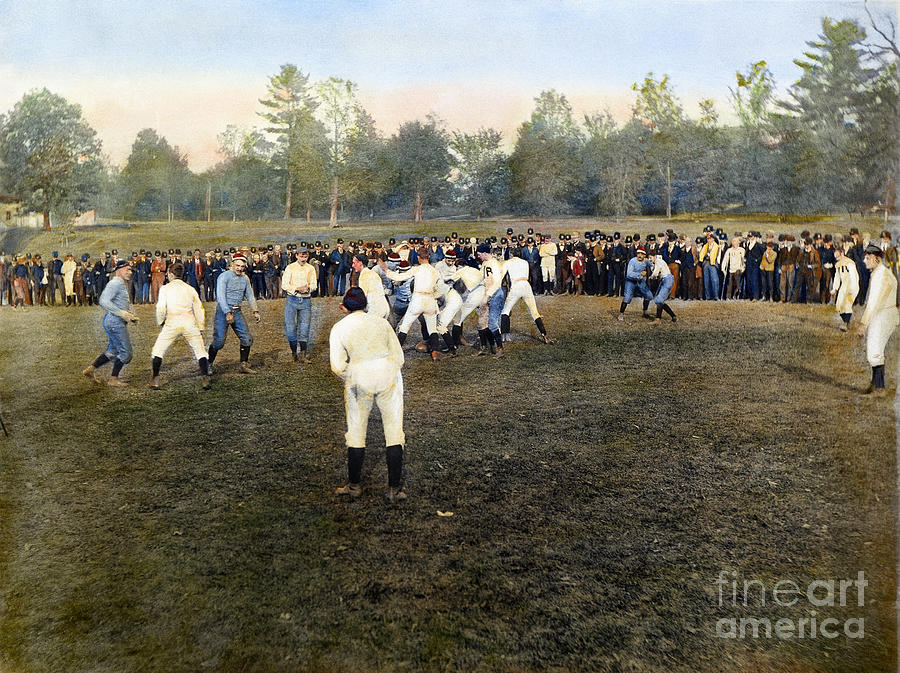 College Footbal Game, 1889 Photograph by Granger