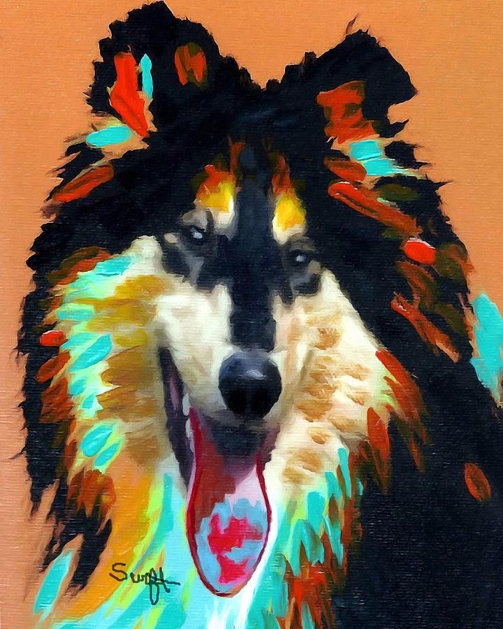 Dog Painting - Collie by Char Swift