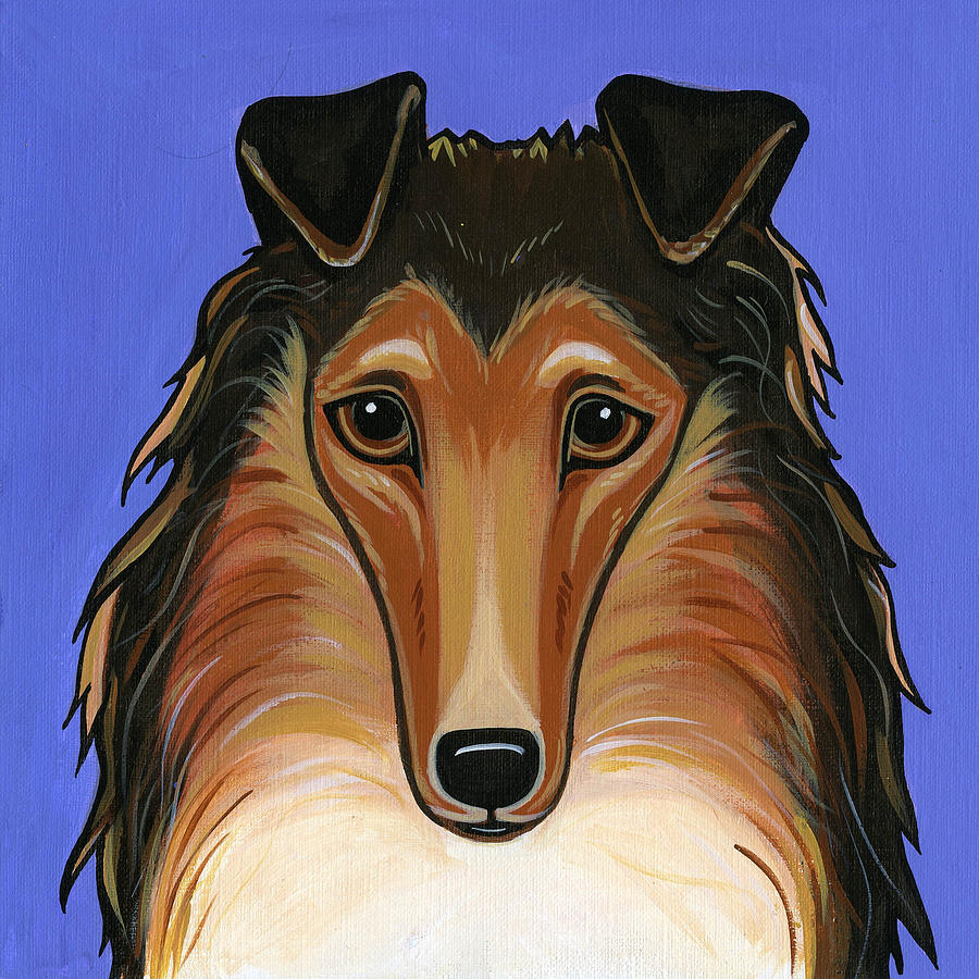 Collie Rough Painting by Leanne Wilkes