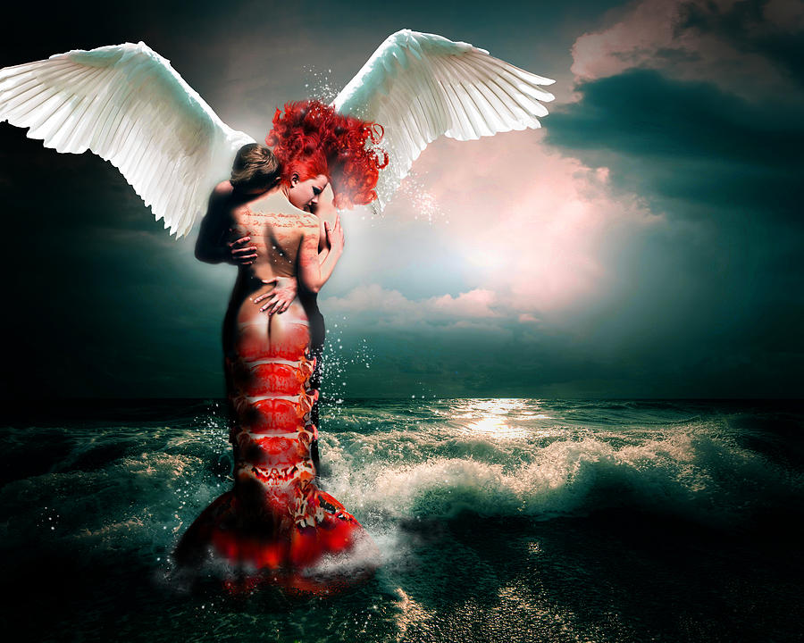 Mermaid Digital Art - Collision I by Courtney Chaney