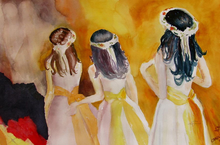 Colombian Wedding Party Painting by Carole Johnson
