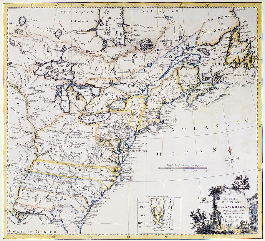 colonial america map c1770 granger