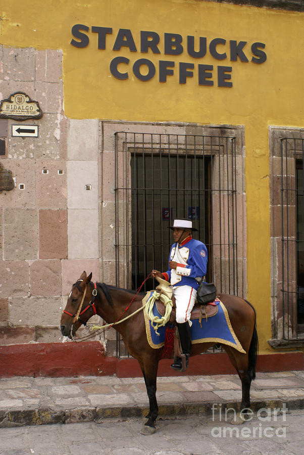COLONIAL STARBUCKS San Miguel de Allende Mexico Photograph by John  Mitchell
